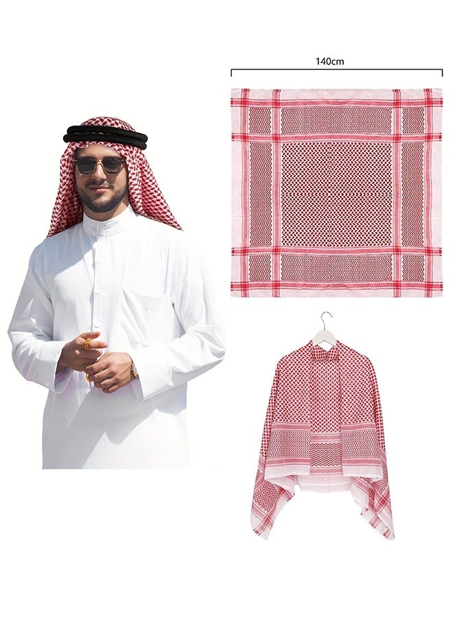 طقم من وشاح جاكار مربع للرجال وعصابة رأس وعصابة شعر - Image 2